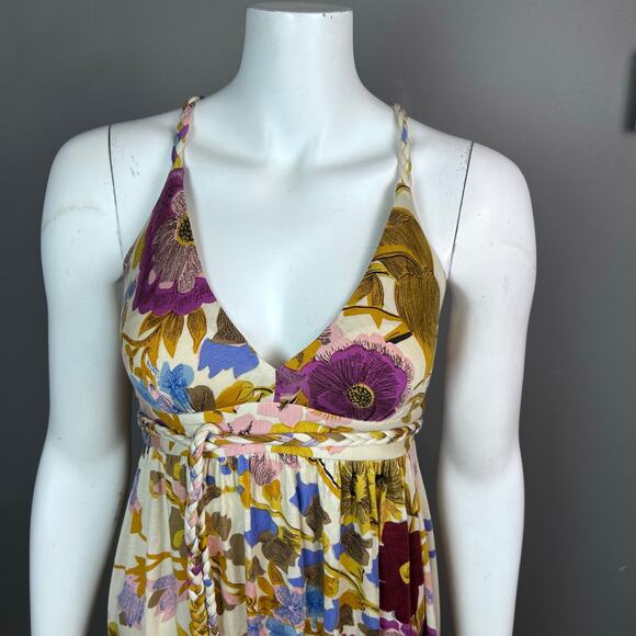 Anthropologie Tracy Reese Dress XS Petite Grecian Bloomcore Slip Tencel VTG Midi - Picture 2 of 15